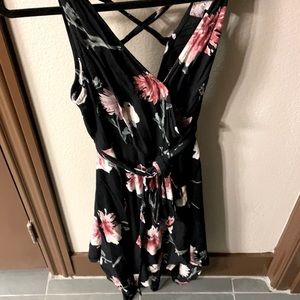 Asymmetric floral print boho dress